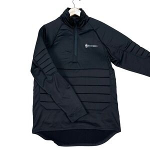 Fortress Pullover Mens Large Black Padded Insulated 1/4 Zip All Weather Gear EUC